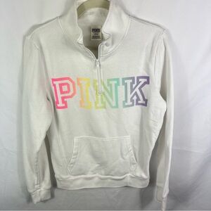 PINK Victoria's Secret White Quarter Zip Sweatshirt